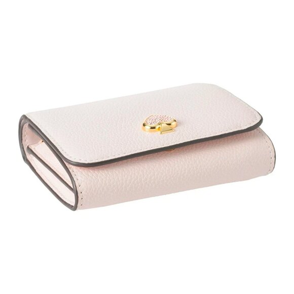 S Kate Spade Kayla Embellished Spade L-Zip Wallet KK113 Light Pink Leather NWT - Picture 3 of 13